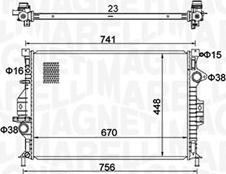 Magneti Marelli 350213157700 - Радиатор, охлаждение двигателя parts5.com