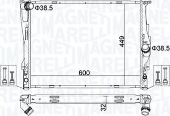 Magneti Marelli 350213162700 - Радиатор, охлаждение двигателя parts5.com