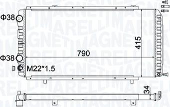 Magneti Marelli 350213180900 - Радиатор, охлаждение двигателя parts5.com