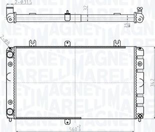 Magneti Marelli 350213181400 - Радиатор, охлаждение двигателя parts5.com