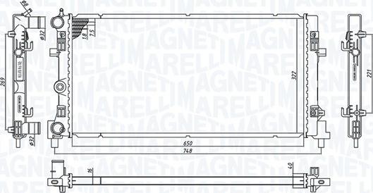 Magneti Marelli 350213182300 - Радиатор, охлаждение двигателя parts5.com