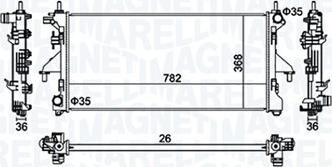 Magneti Marelli 350213126900 - Радиатор, охлаждение двигателя parts5.com