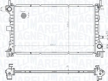 Magneti Marelli 350213178100 - Радиатор, охлаждение двигателя parts5.com