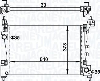 Magneti Marelli 350213899000 - Радиатор, охлаждение двигателя parts5.com