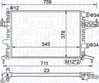 Magneti Marelli 350213829000 - Радиатор, охлаждение двигателя parts5.com