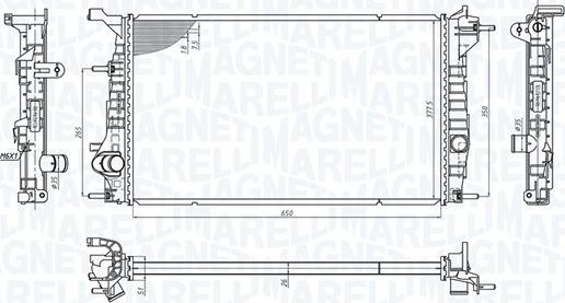 Magneti Marelli 350213200600 - Radiator, engine cooling parts5.com