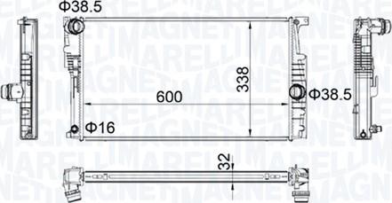 Magneti Marelli 350213202200 - Радиатор, охлаждение двигателя parts5.com