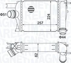 Magneti Marelli 351319205170 - Интеркулер, теплообменник турбины parts5.com