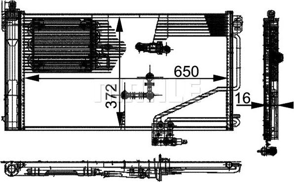 MAHLE AC 346 000P - Конденсатор кондиционера parts5.com