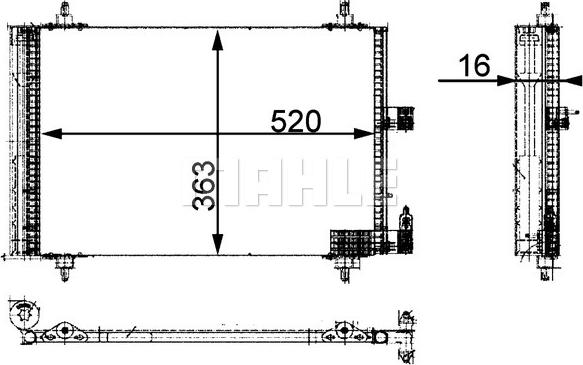 MAHLE AC 350 000P - Condensador, aire acondicionado parts5.com