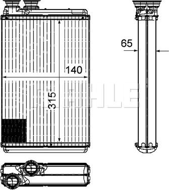 MAHLE AH 195 000P - Теплообменник, отопление салона parts5.com