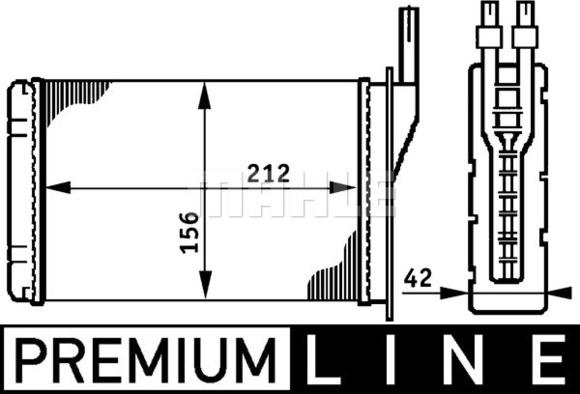 MAHLE AH 74 000P - Теплообменник, отопление салона parts5.com