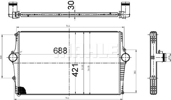 MAHLE CI 522 000S - Интеркулер, теплообменник турбины parts5.com