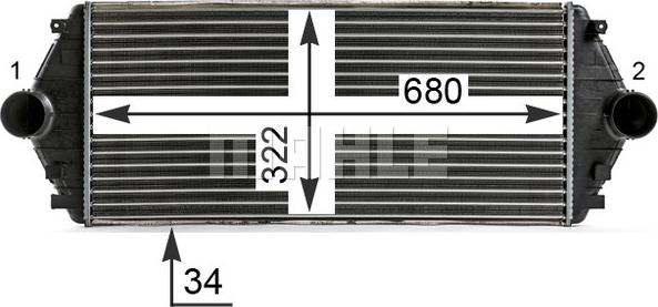 MAHLE CI 17 000P - Интеркулер, теплообменник турбины parts5.com