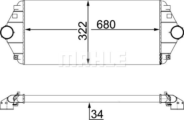 MAHLE CI 17 000S - Интеркулер, теплообменник турбины parts5.com