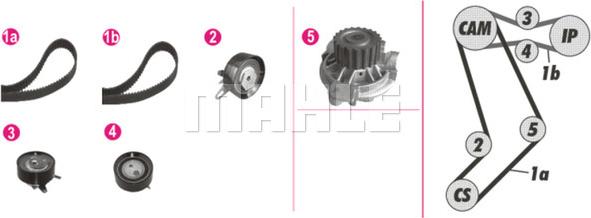 MAHLE CPK 43 000P - Водяной насос + комплект зубчатого ремня parts5.com