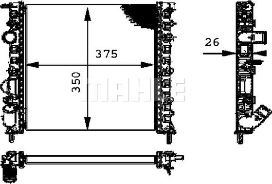 MAHLE CR 308 000P - Радиатор, охлаждение двигателя parts5.com