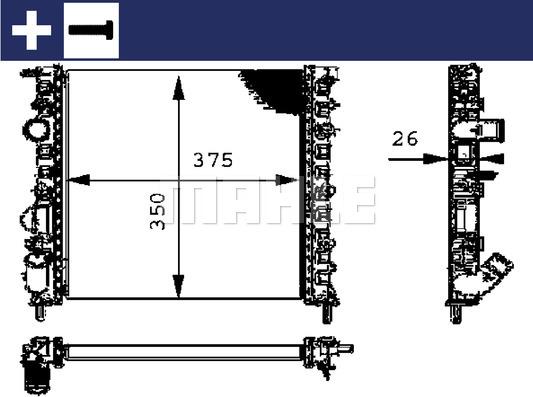 MAHLE CR 308 000S - Радиатор, охлаждение двигателя parts5.com