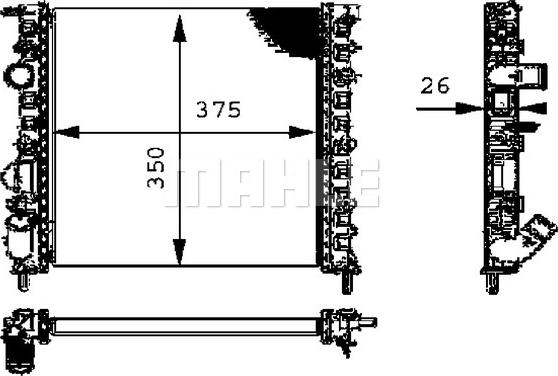 MAHLE CR 308 000S - Радиатор, охлаждение двигателя parts5.com