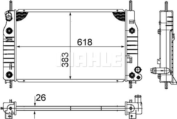 MAHLE CR 741 000S - Радиатор, охлаждение двигателя parts5.com