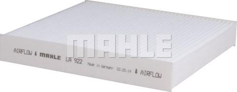 MAHLE LA 922 - Фильтр воздуха в салоне parts5.com