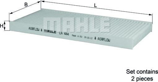 MAHLE LA 444/S - Фильтр воздуха в салоне parts5.com