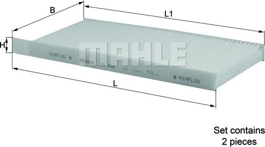 MAHLE LA 468/S - Фильтр воздуха в салоне parts5.com