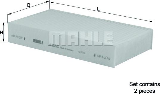 MAHLE LA 168/S - Фильтр воздуха в салоне parts5.com