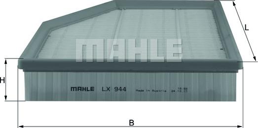 MAHLE LX 944 - Воздушный фильтр parts5.com