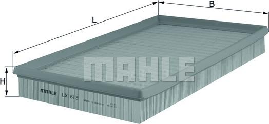 MAHLE LX 613 - Воздушный фильтр parts5.com