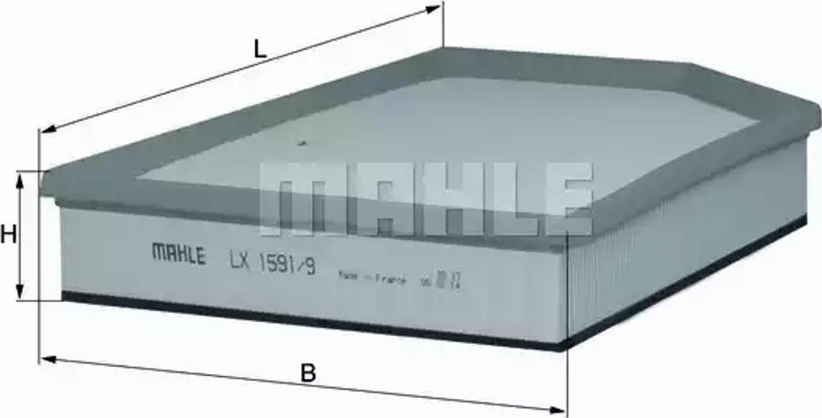 MAHLE LX 1591/9 - Воздушный фильтр parts5.com