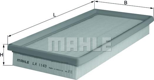 MAHLE LX 1143 - Воздушный фильтр parts5.com