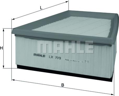 MAHLE LX 709 - Воздушный фильтр parts5.com