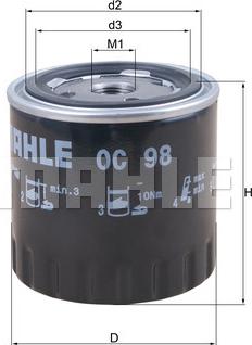 MAHLE OC 98 - Filtro de aceite parts5.com