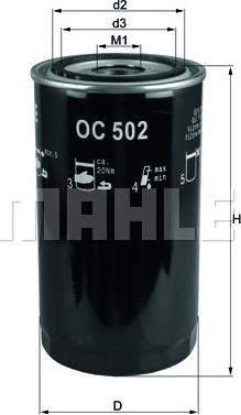 MAHLE OC 502 - Масляный фильтр parts5.com