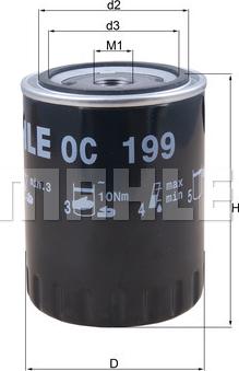 MAHLE OC 199 - Oil Filter parts5.com