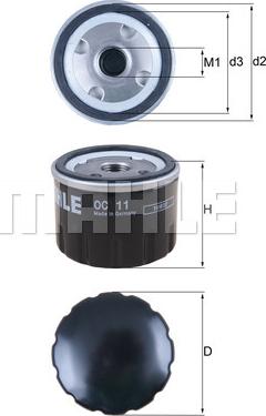 MAHLE OC 11 - Oil Filter parts5.com