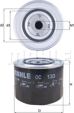 MAHLE OC 133 - Filtro de aceite parts5.com