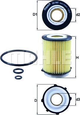 MAHLE OX 982D - Масляный фильтр parts5.com