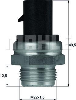 MAHLE TSW 13D - Термовыключатель, вентилятор радиатора / кондиционера parts5.com