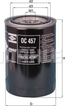 MAHLE OC 457 - Oil Filter parts5.com