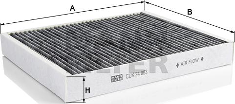 Mann-Filter CUK 24 003 - Фильтр воздуха в салоне parts5.com