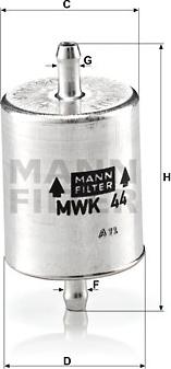 Mann-Filter MWK 44 - Топливный фильтр parts5.com