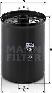 Mann-Filter P 945 x - Топливный фильтр parts5.com