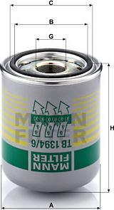 Mann-Filter TB 1394/6 x - Cartucho del secador de aire, sistema de aire comprimido parts5.com