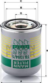 Mann-Filter TB 1394/1 x - Cartucho del secador de aire, sistema de aire comprimido parts5.com