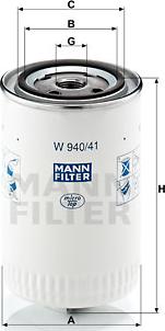 Mann-Filter W 940/41 - Фильтр, система рабочей гидравлики parts5.com