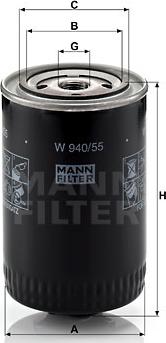 Mann-Filter W 940/55 - Масляный фильтр parts5.com
