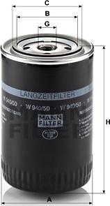 Mann-Filter W 940/50 - Oil Filter parts5.com