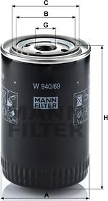 Mann-Filter W 940/69 - Масляный фильтр parts5.com